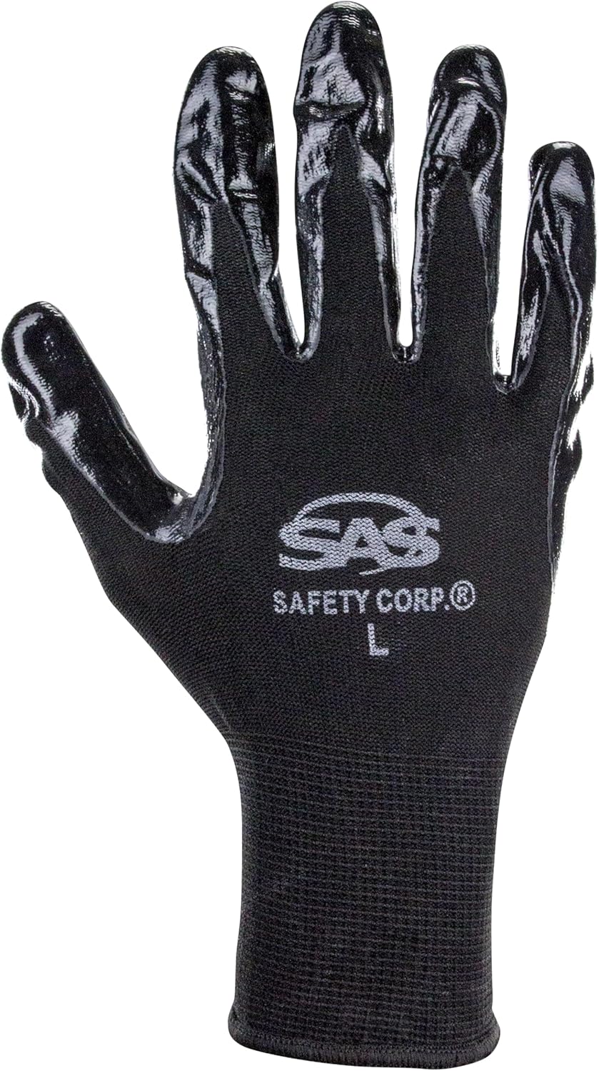 SAS Safety 640-1908 PawZ Gloves Black Nylon Med