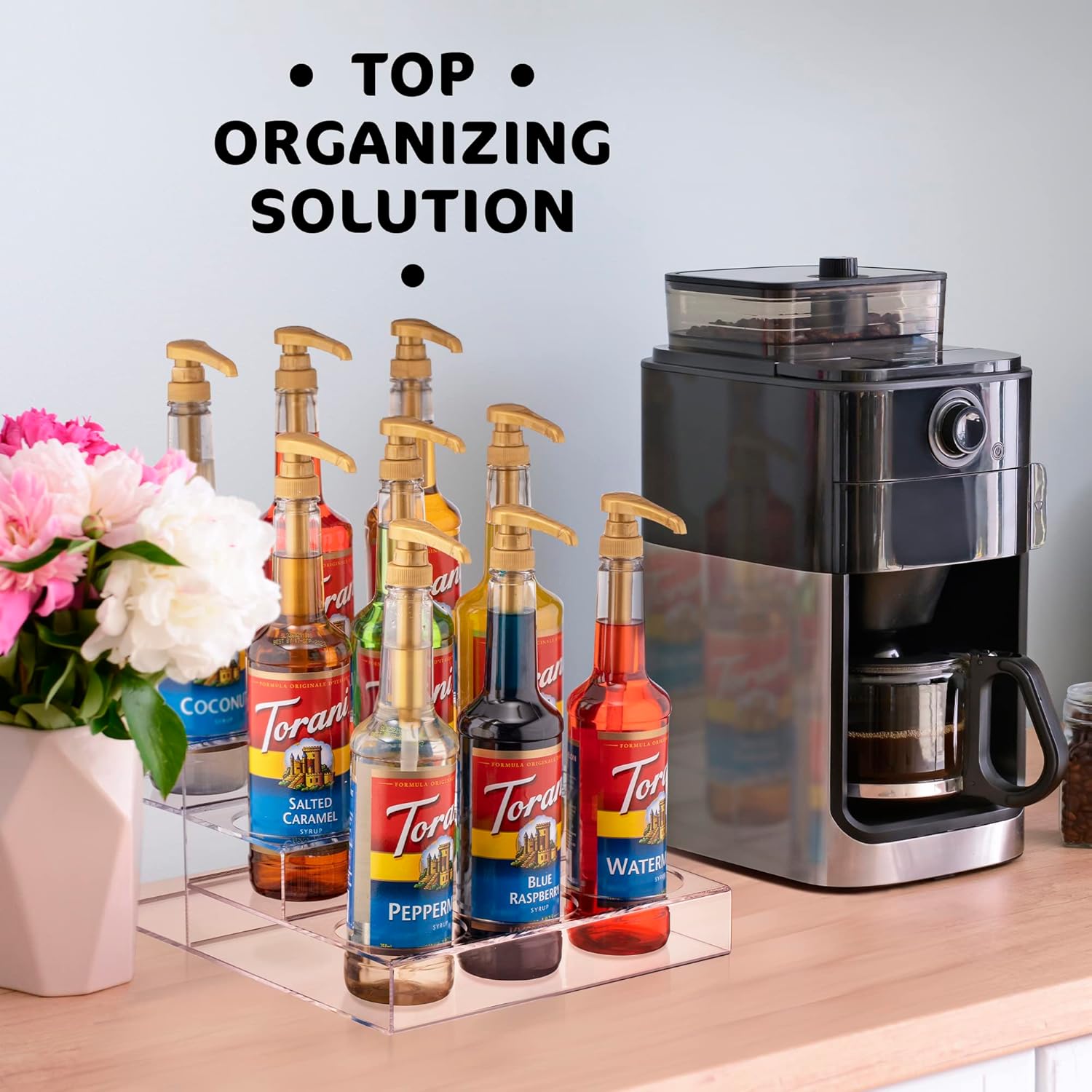 Srenta Acrylic 9 Bottle 3 Tier Rack Organizer