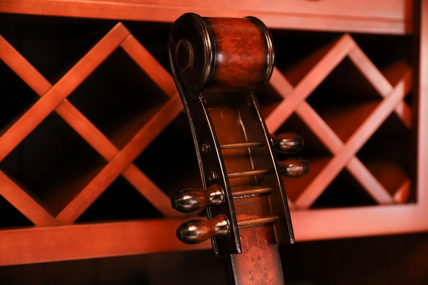 Vintiquewise 10 Bottle Cello Shaped Wine Rack 53 Inch Floor Violin