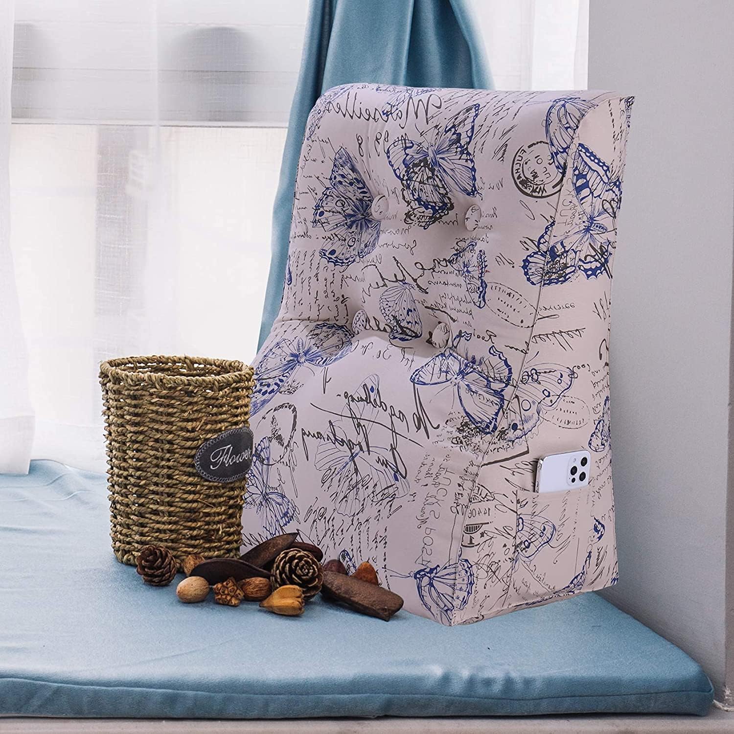 VERCART Reading Pillow with Curved Design