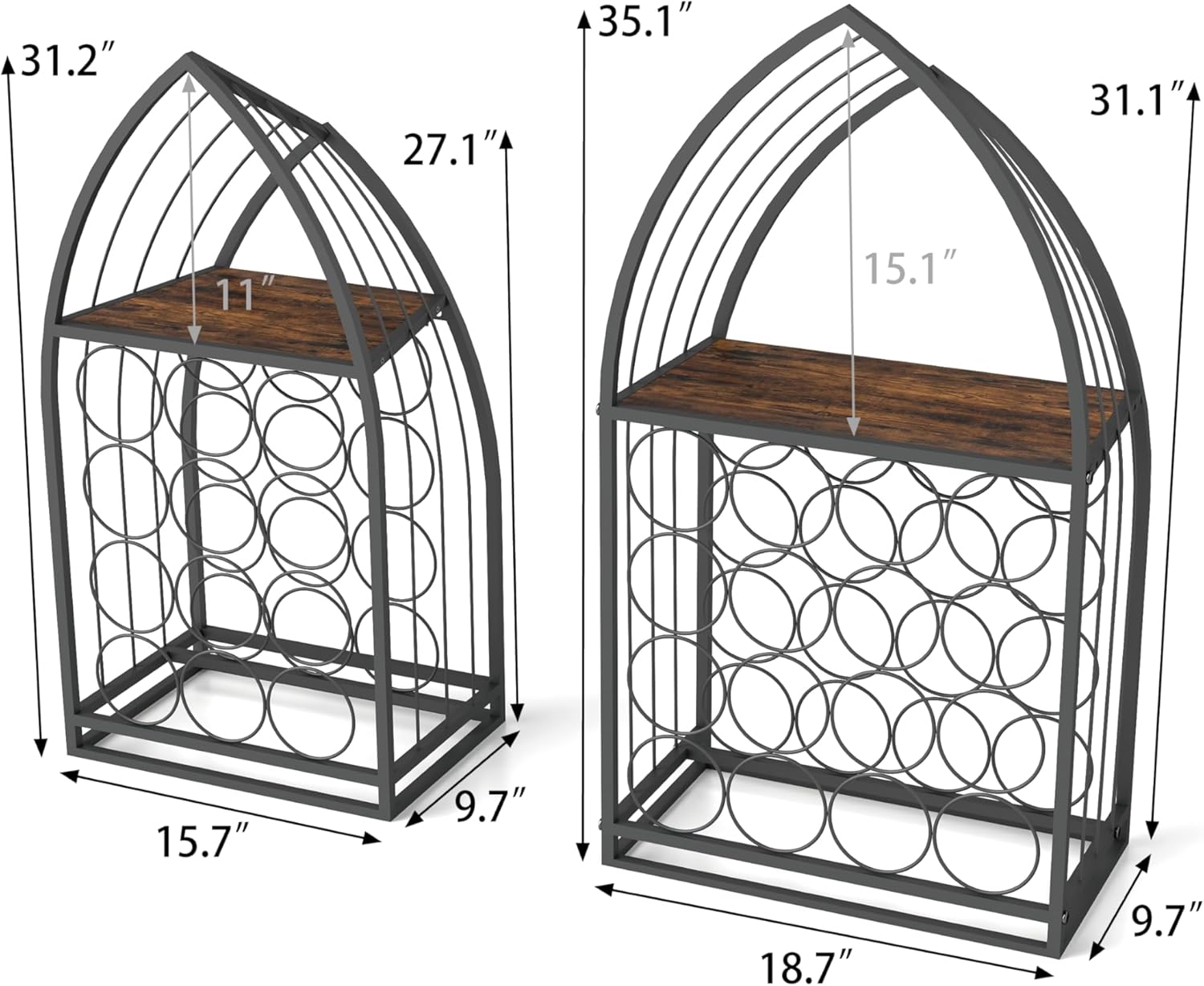 CIATRE Nautical Sailboat Wine Rack Set - 2-Piece