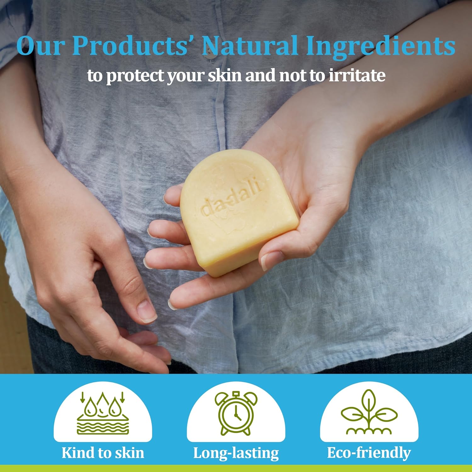 Dadali Natural Solid Dish Soap Bar - 25oz Pack of 5 Biodegradable Eco-Friendly