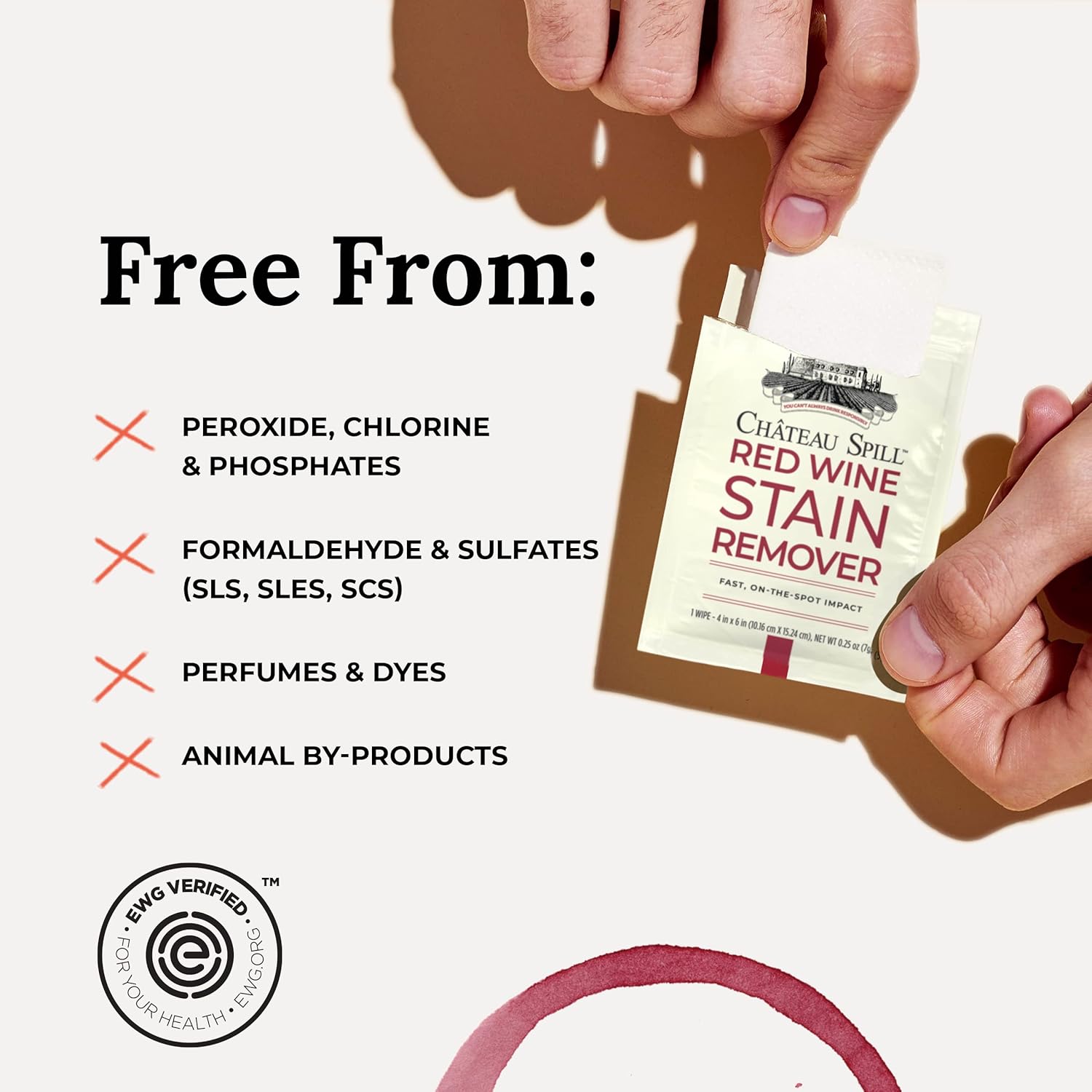 Chateau Spill Red Wine Stain Remover Wipes - 25 Count