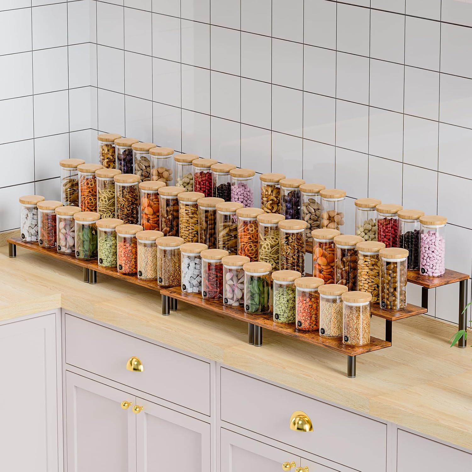 4 Pack Stackable Bottle Storage Rack for Water Bottles and Wine