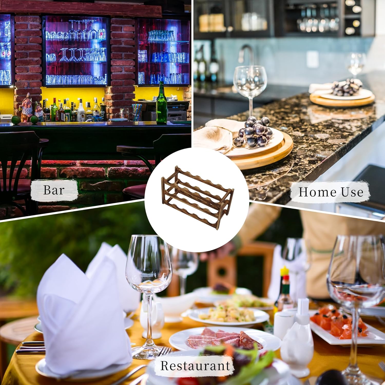 Zerodis 3 Layer Wine Rack with 15 Bottles Capacity