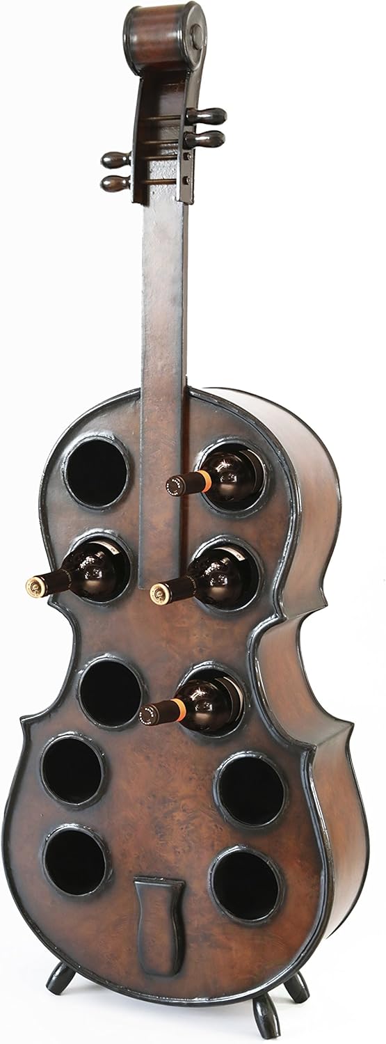 Vintiquewise 10 Bottle Cello Shaped Wine Rack 53 Inch Floor Violin