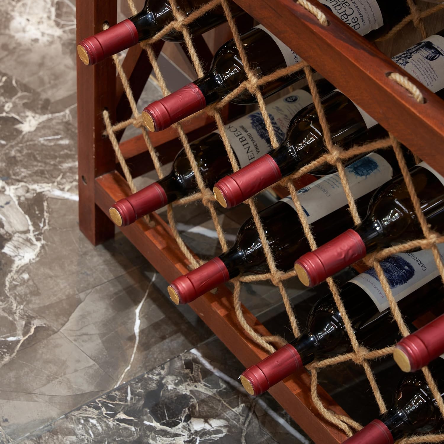 Rpuzonier Freestanding Wine Rack with Glass Holder