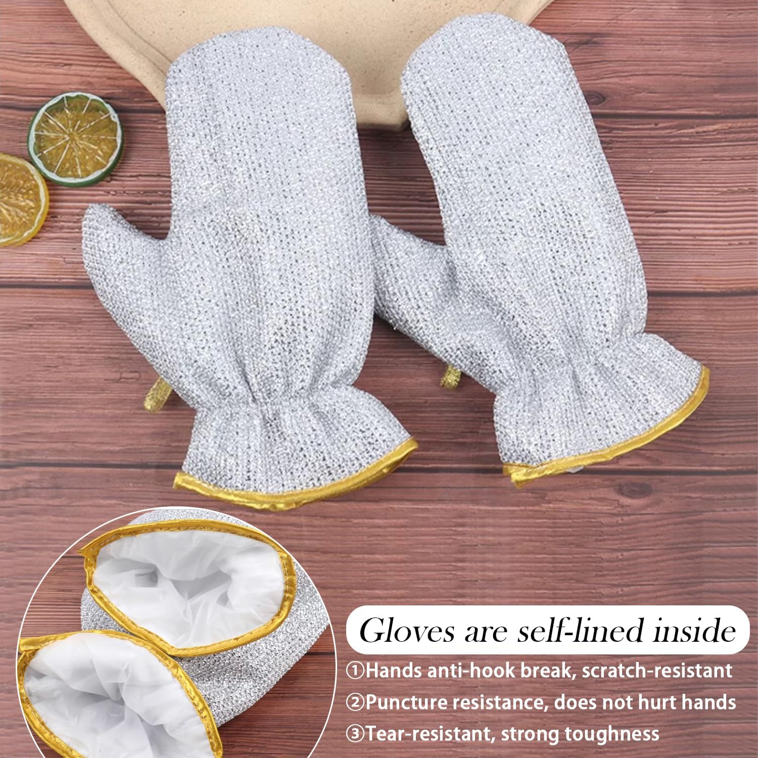 Jhazala Wire Dishwashing Gloves with Diamond Mesh