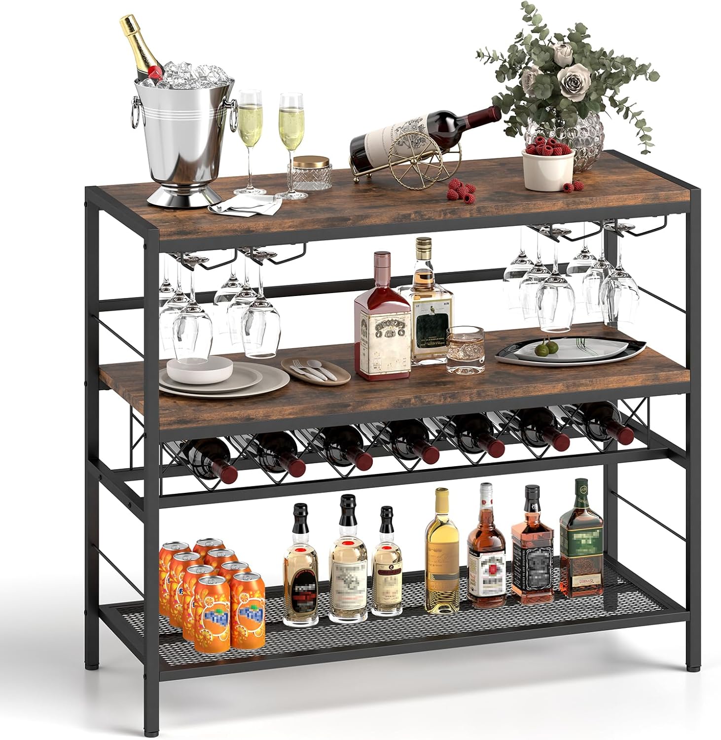 COSTWAY 41 Inch Freestanding Wine Rack Table