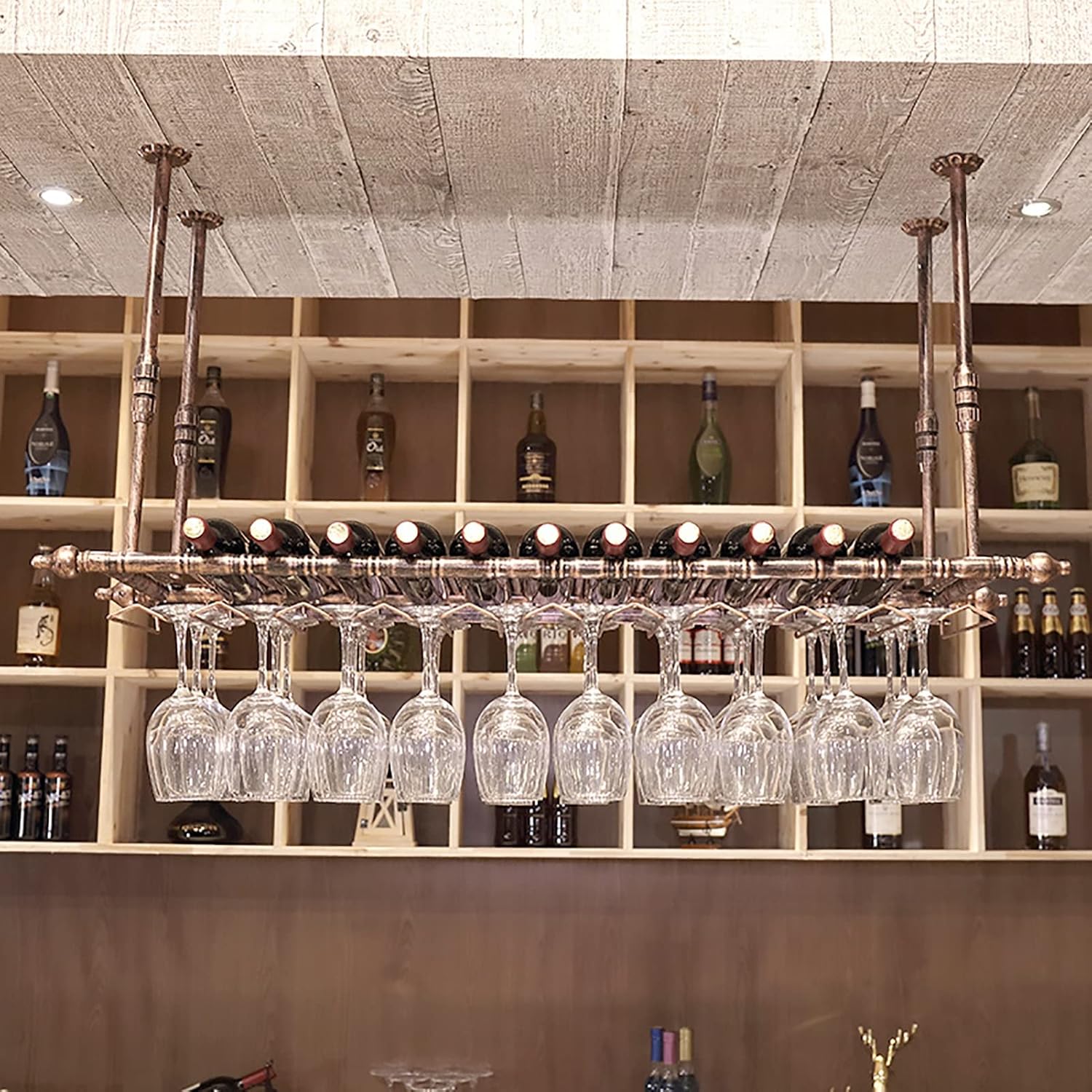 ZJDYDY Wall-Mounted Wine Rack with Adjustable Height