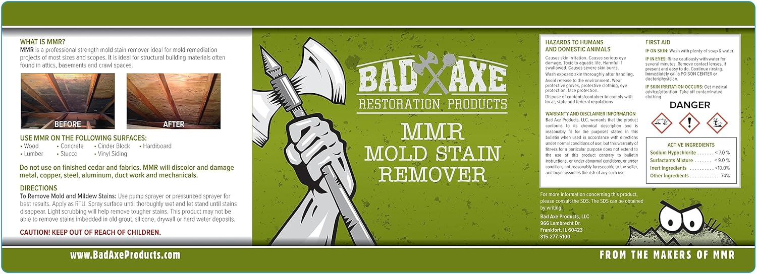 Bad Axe MMR Mold Stain Remover - 1 Gallon 1