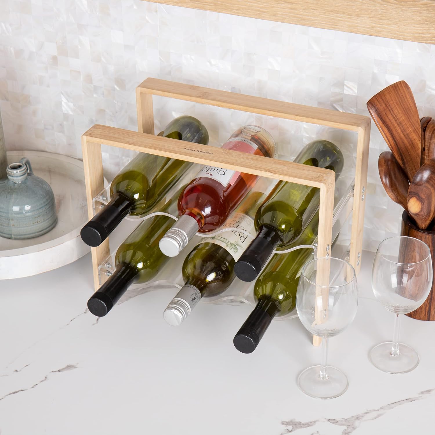 Mind Reader 6-Bottle Tabletop Wine Rack