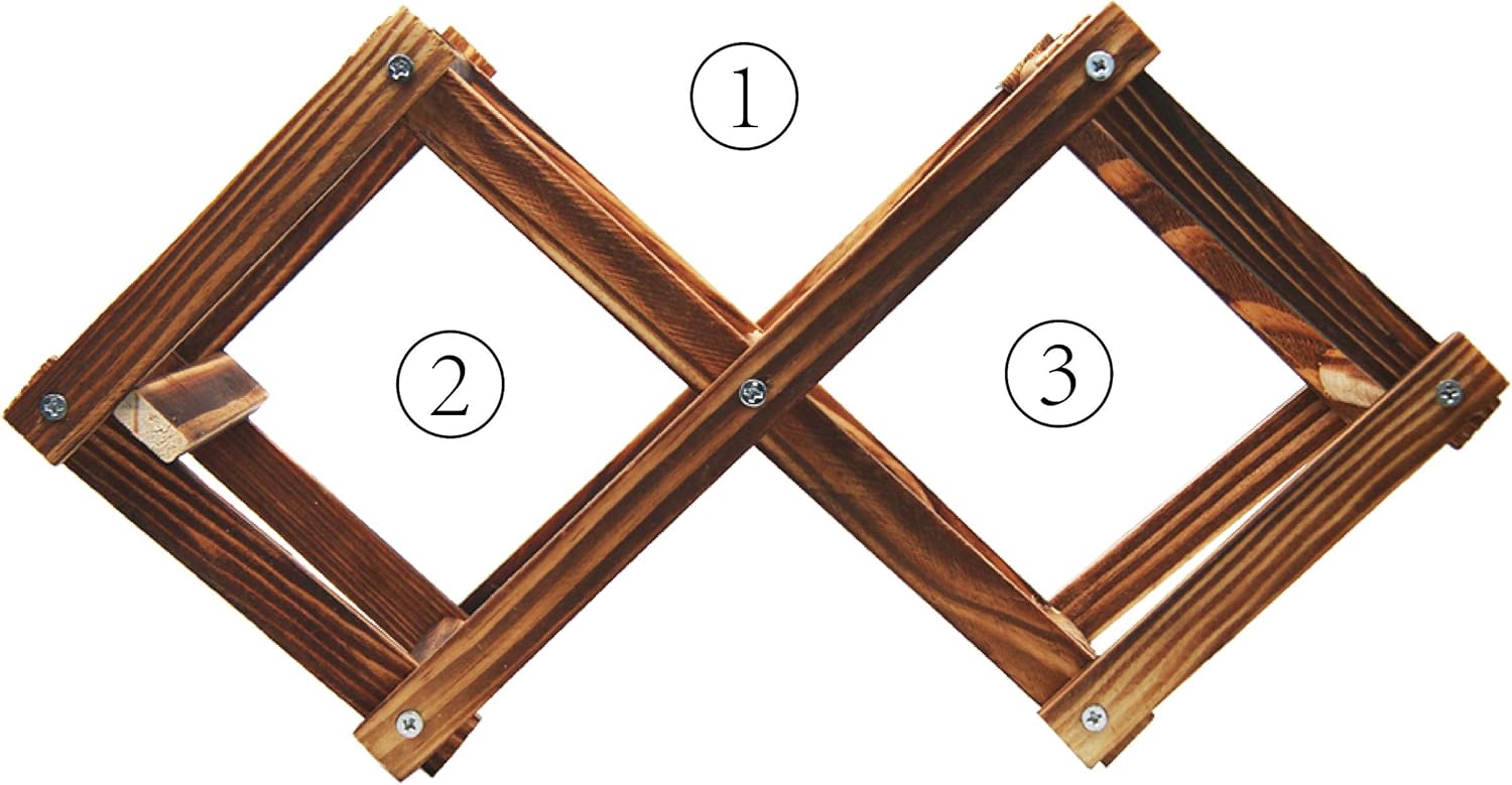 Foldable Wooden Wine Bottle Holder for 3 Bottles