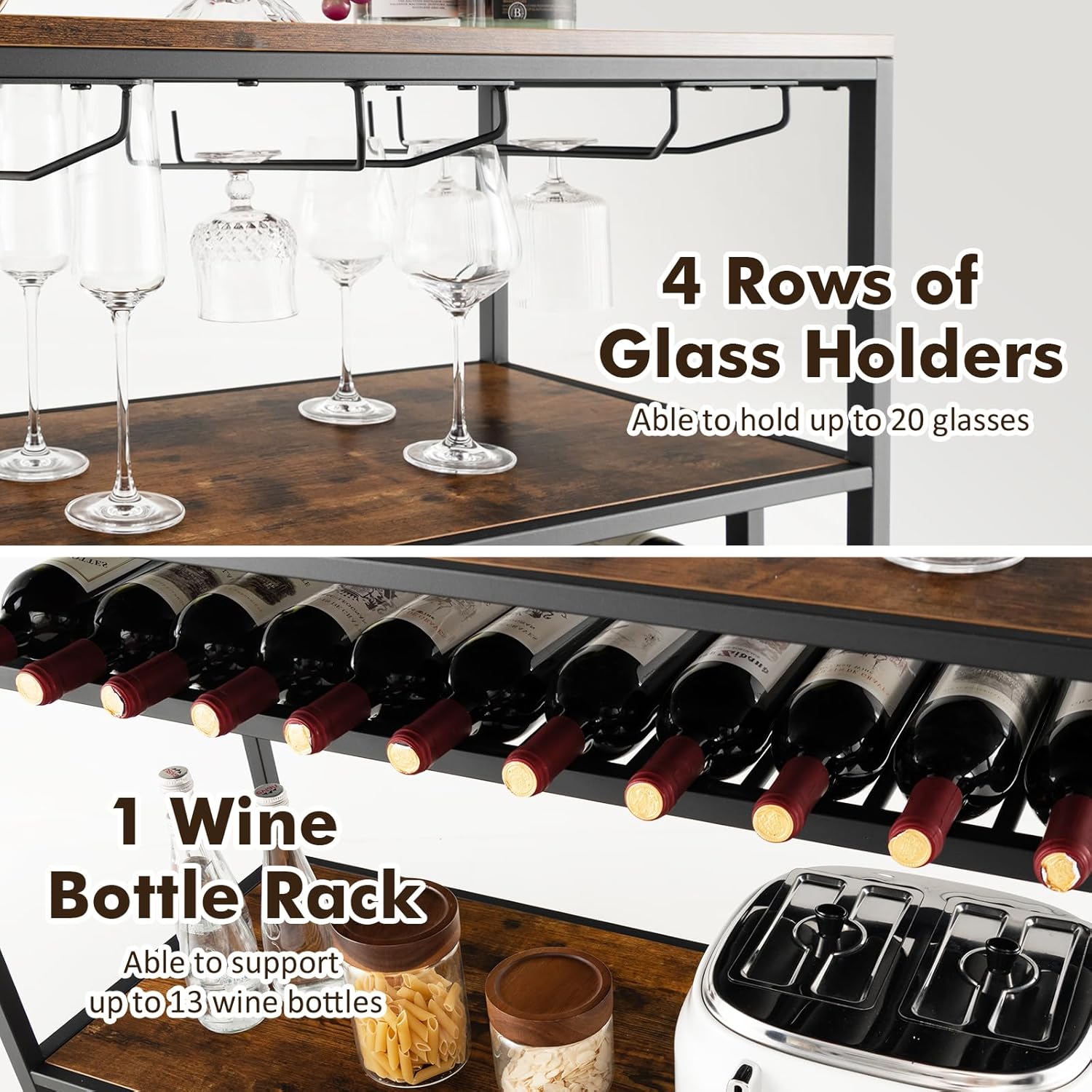 Giantex 4-Tier Freestanding Wine Rack Cabinet