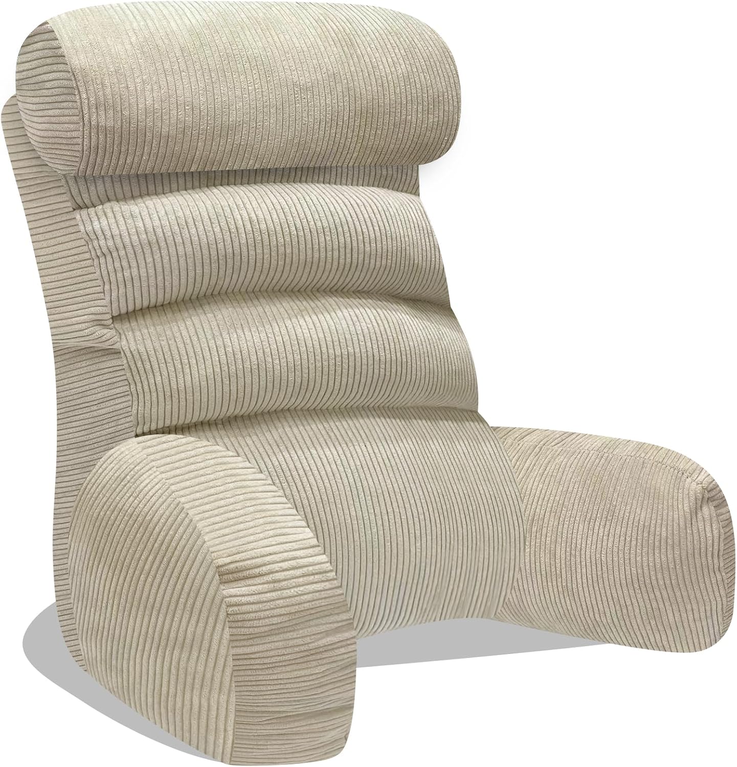 Extra Large Reading Pillow with Arm and Neck Support Cream
