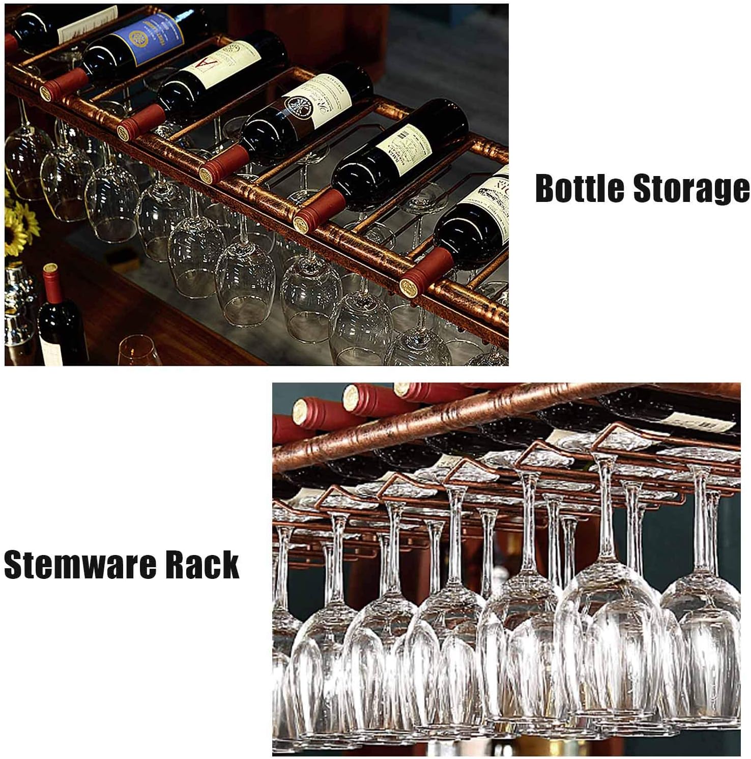 Wall-Mounted Wine Rack with Adjustable Height and Size 1