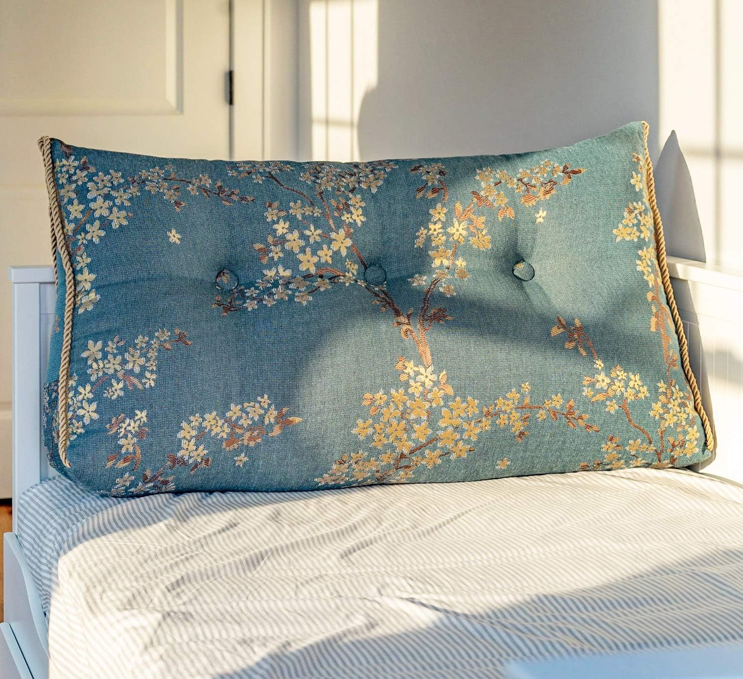 WOWMAX Wedge Pillow Headboard Lake Blue