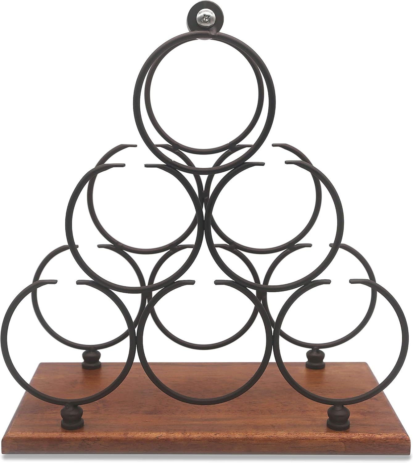 ALLCENER 6-Bottle Countertop Wine Rack with Copper Wood
