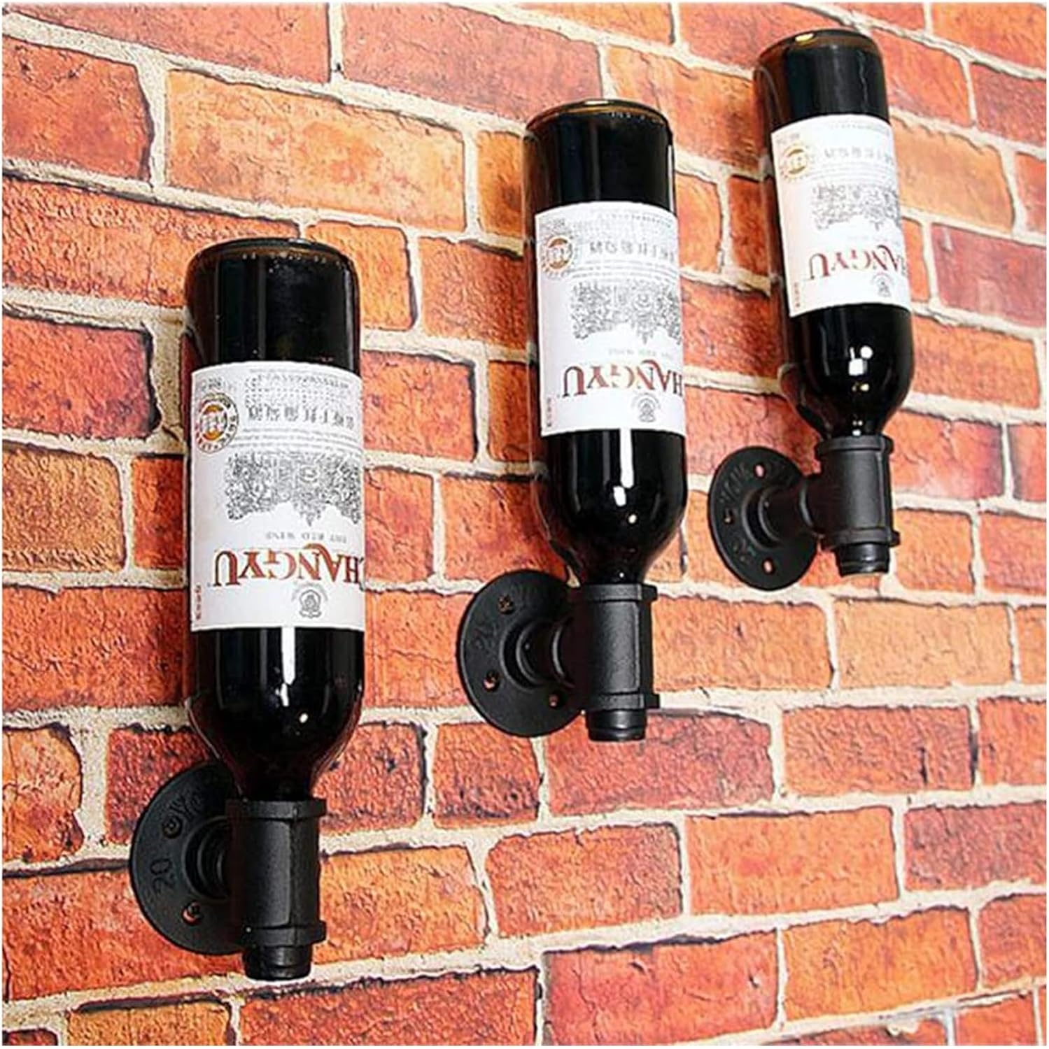 MoSumOn 3-Piece Wall Wine Rack - Modern Industrial Design