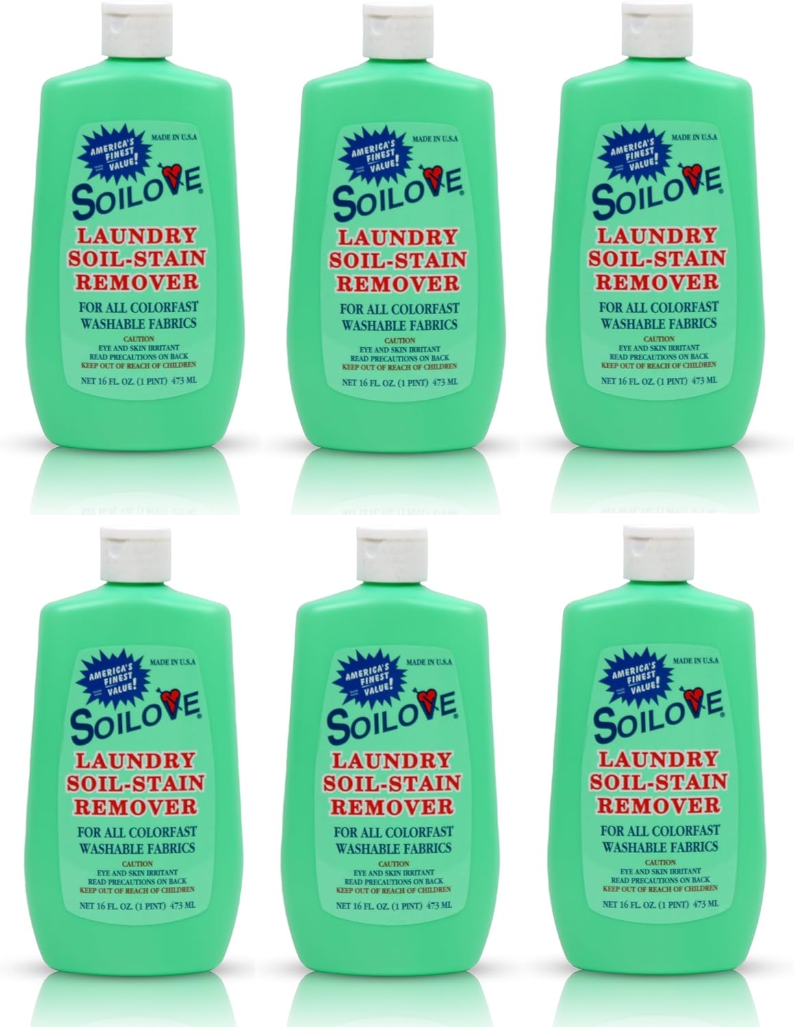 Soilove Laundry Stain Remover Liquid 6 Bottles 16oz