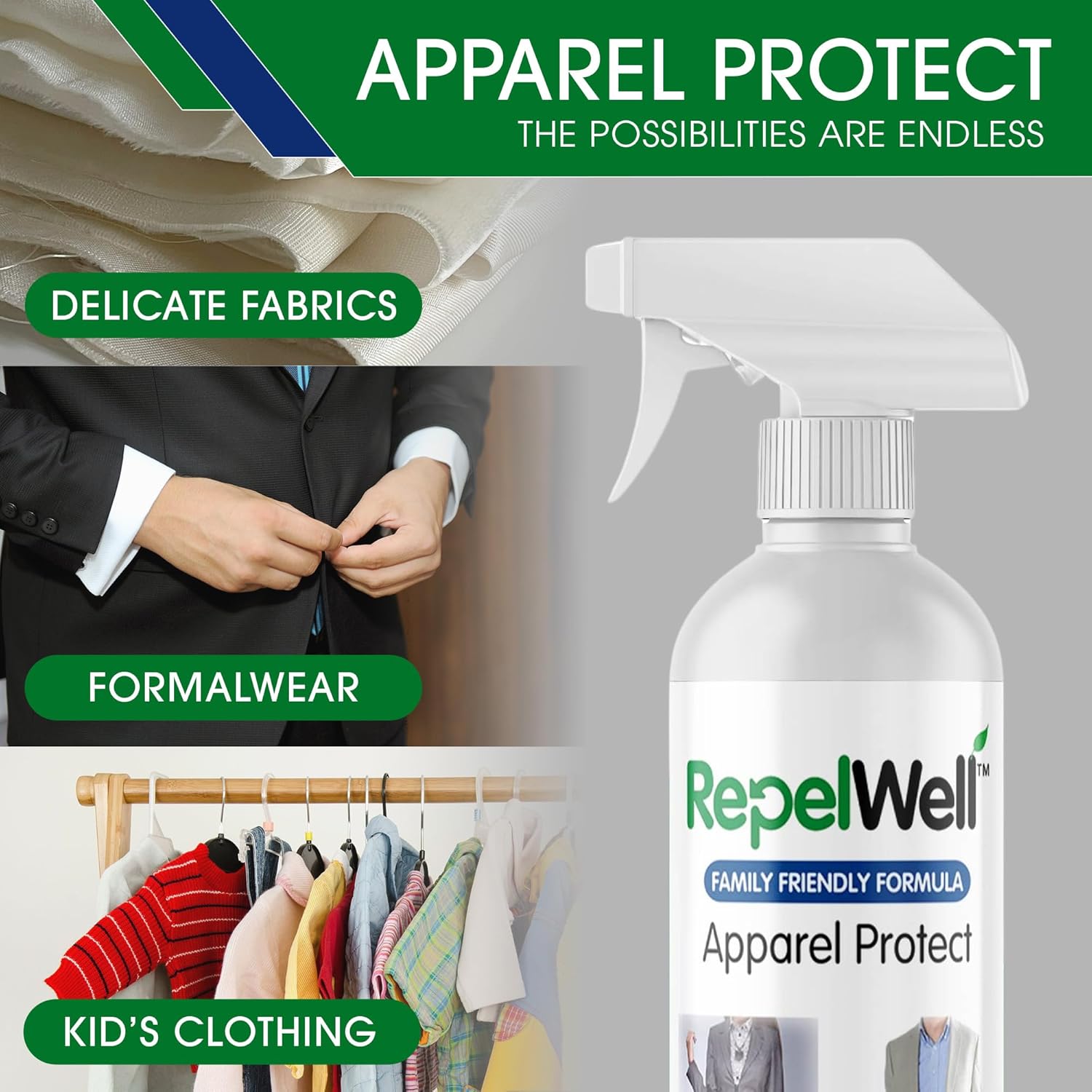 RepelWell Apparel Protect 12oz Stain Water Repellent Spray 1