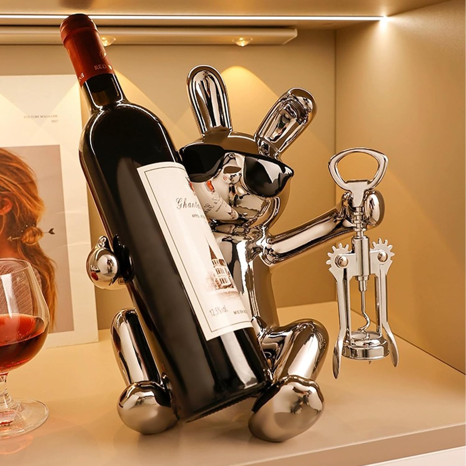 Linxia Tabletop Wine Rack with Corkscrew