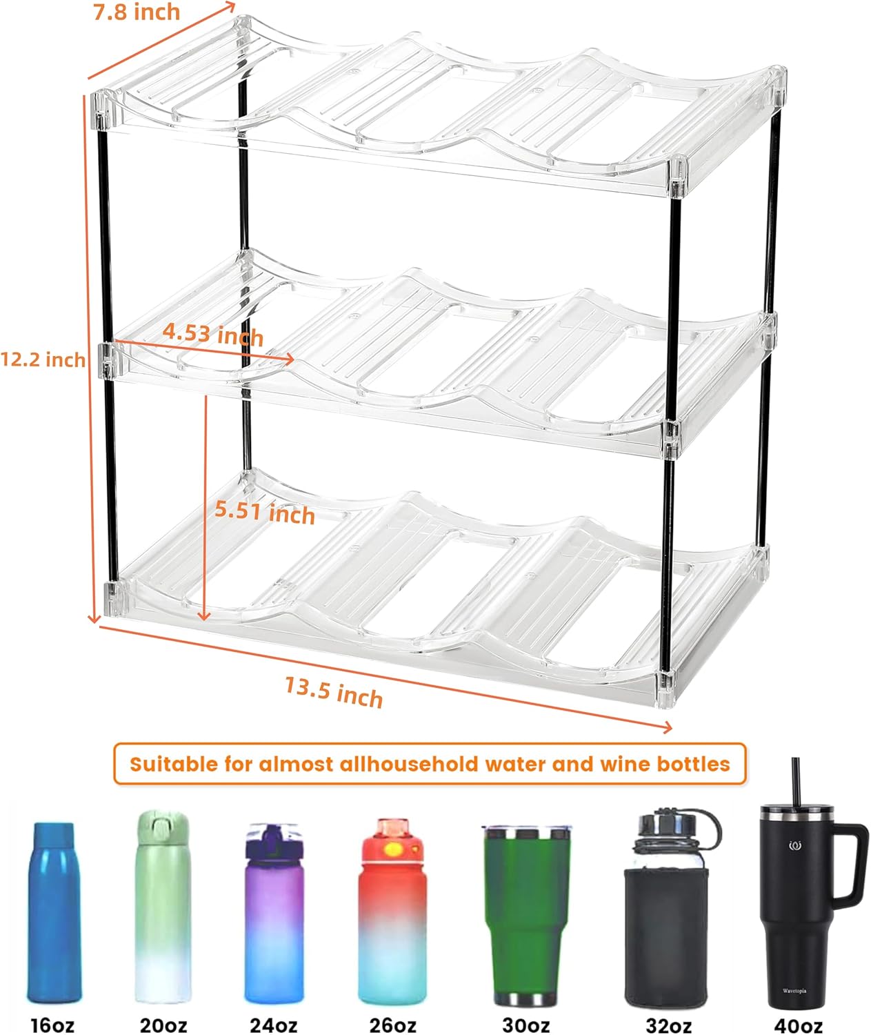 IEEK 3 Tier Wine and Water Bottle Holder