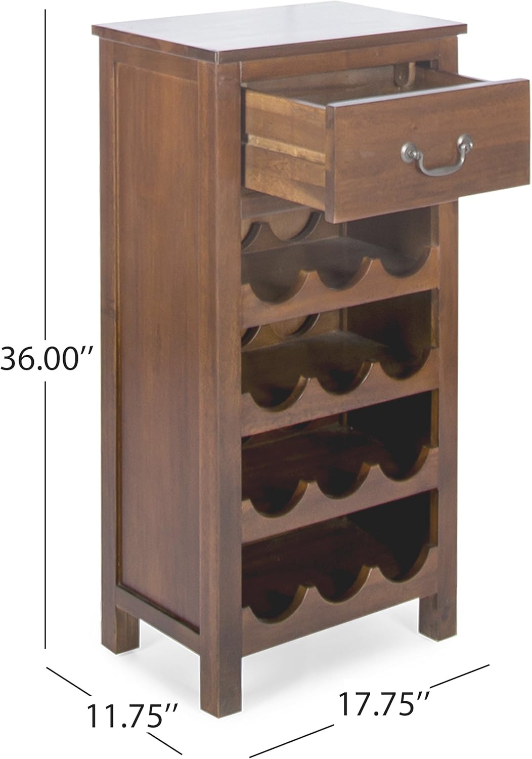 Christopher Knight Home Eirinn Wine Rack with Drawer Dark Oak