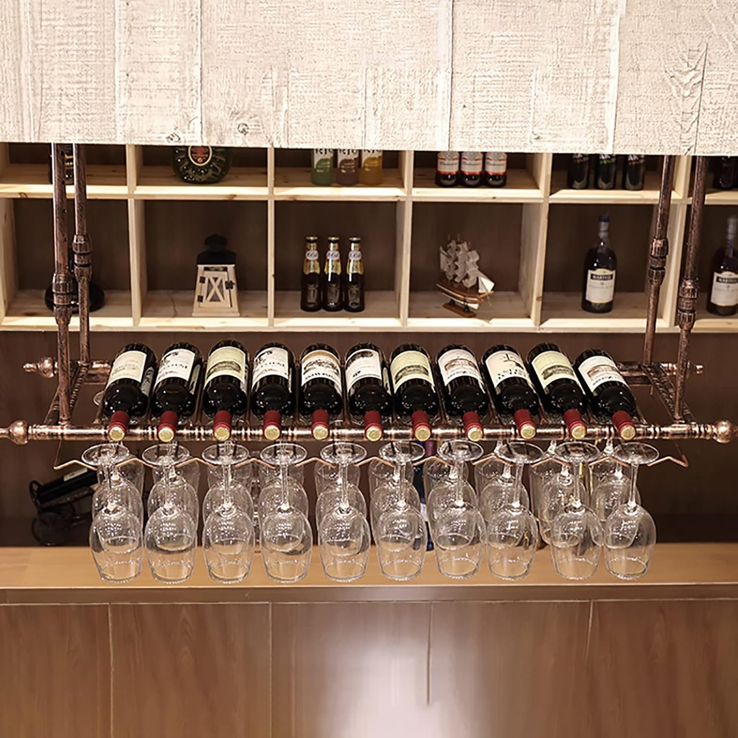 ZJDYDY Wall-Mounted Wine Rack with Adjustable Height