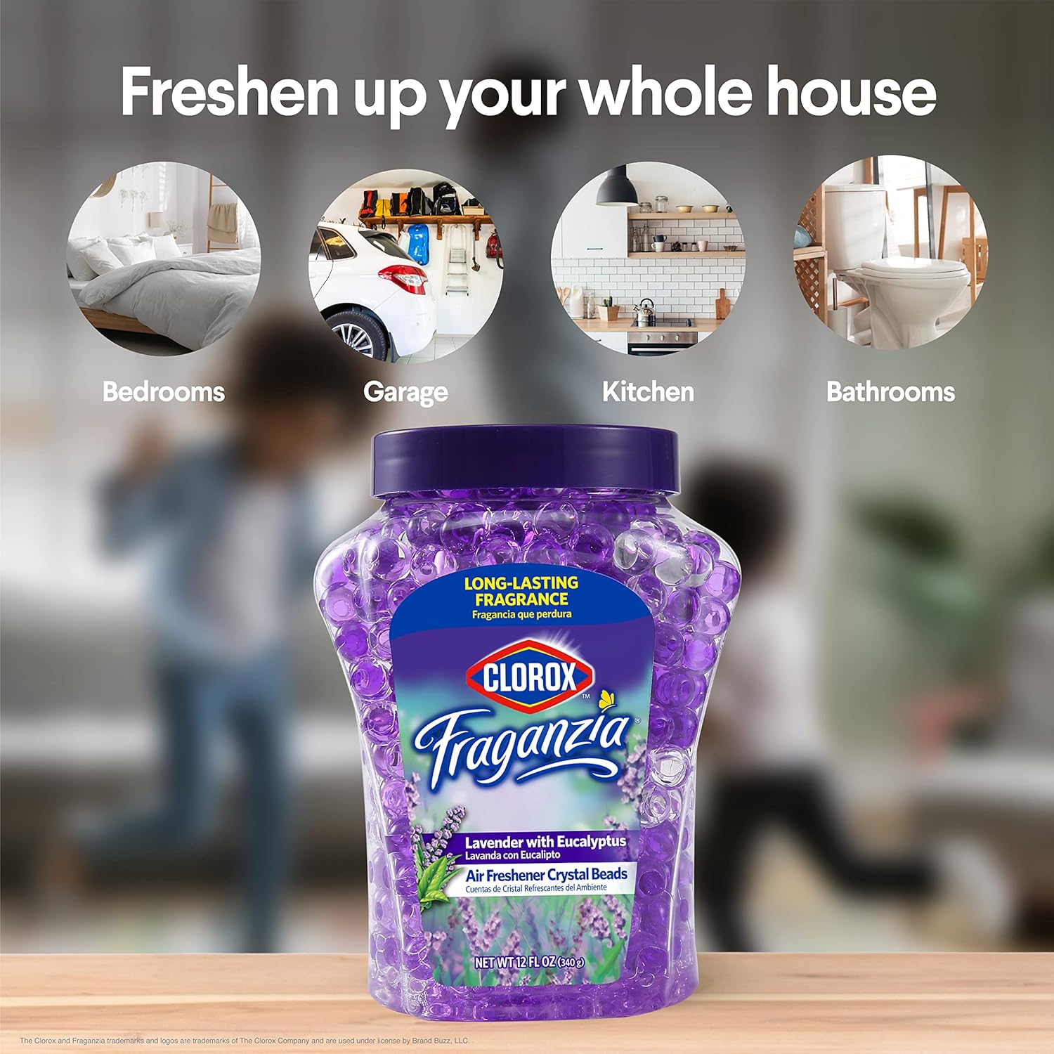 Clorox Fraganzia 12 Oz Lavender Eucalyptus Air Freshener Gel Beads