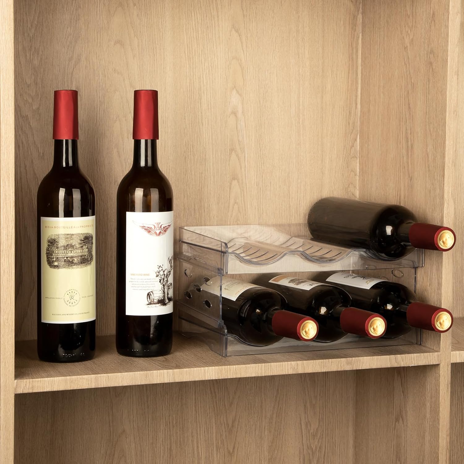 EZ COZY Stackable Wine Rack for 6 Bottles