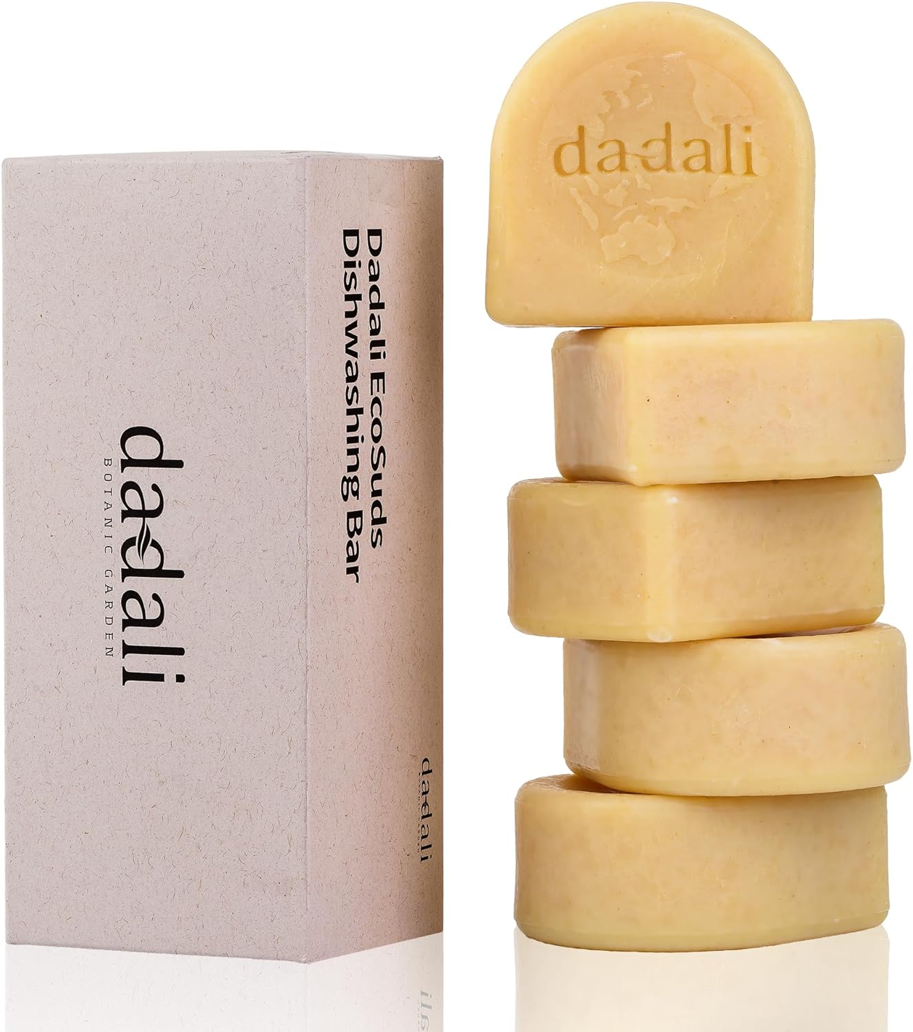 Dadali Natural Solid Dish Soap Bar - 25oz Pack of 5 Biodegradable Eco-Friendly