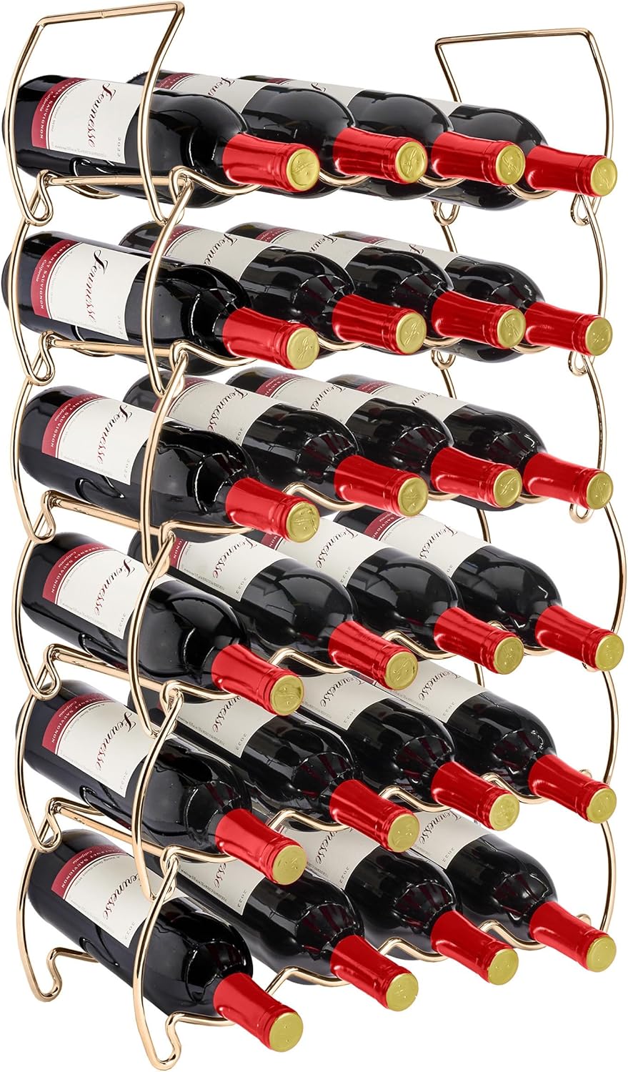 Sorbus 6-Tier Copper Wine Rack - 24 Bottle Storage