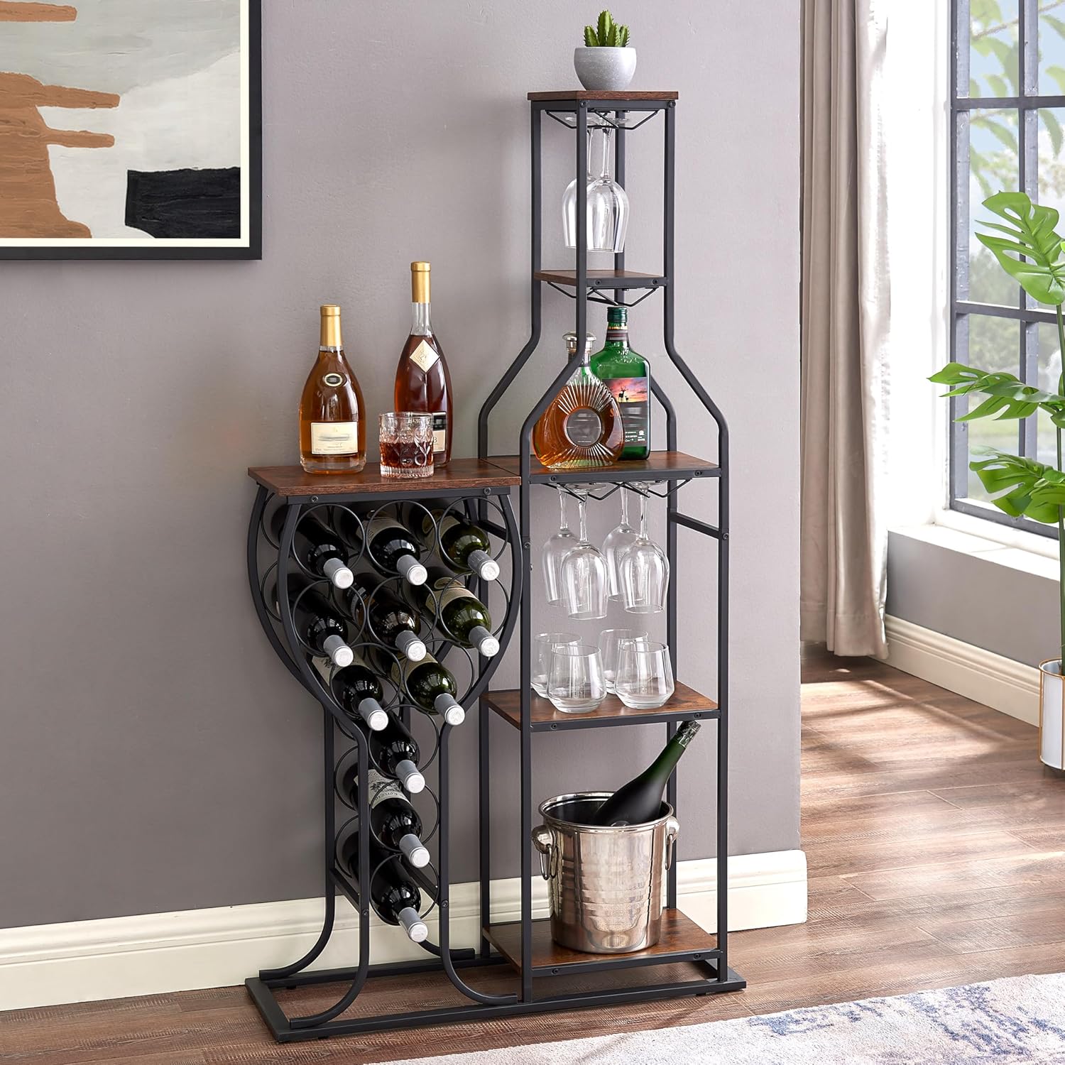BESTTOONE 5 Tier Freestanding Wine Rack