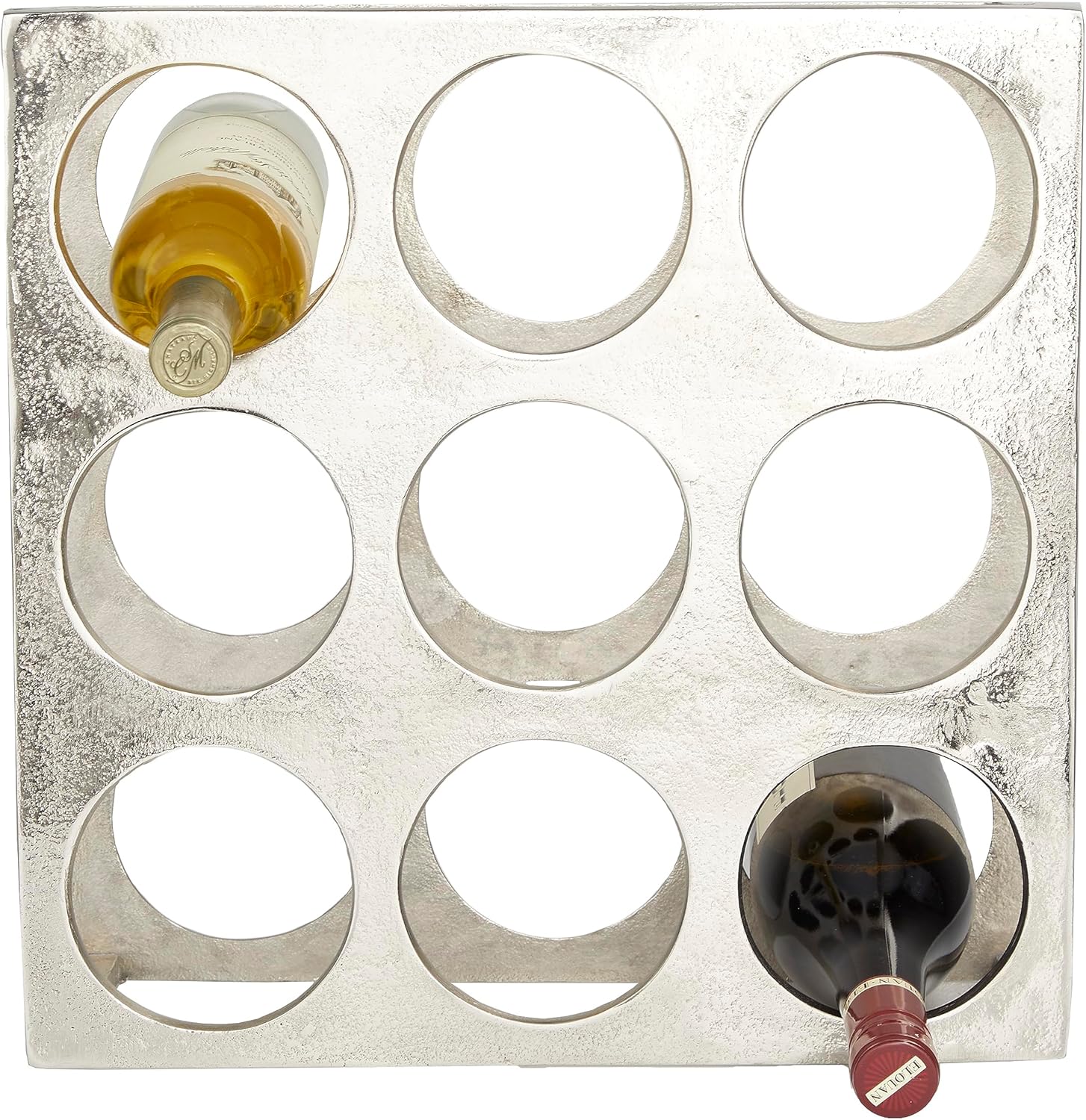 Deco 79 Novogratz 9 Bottle Wine Rack Silver 1
