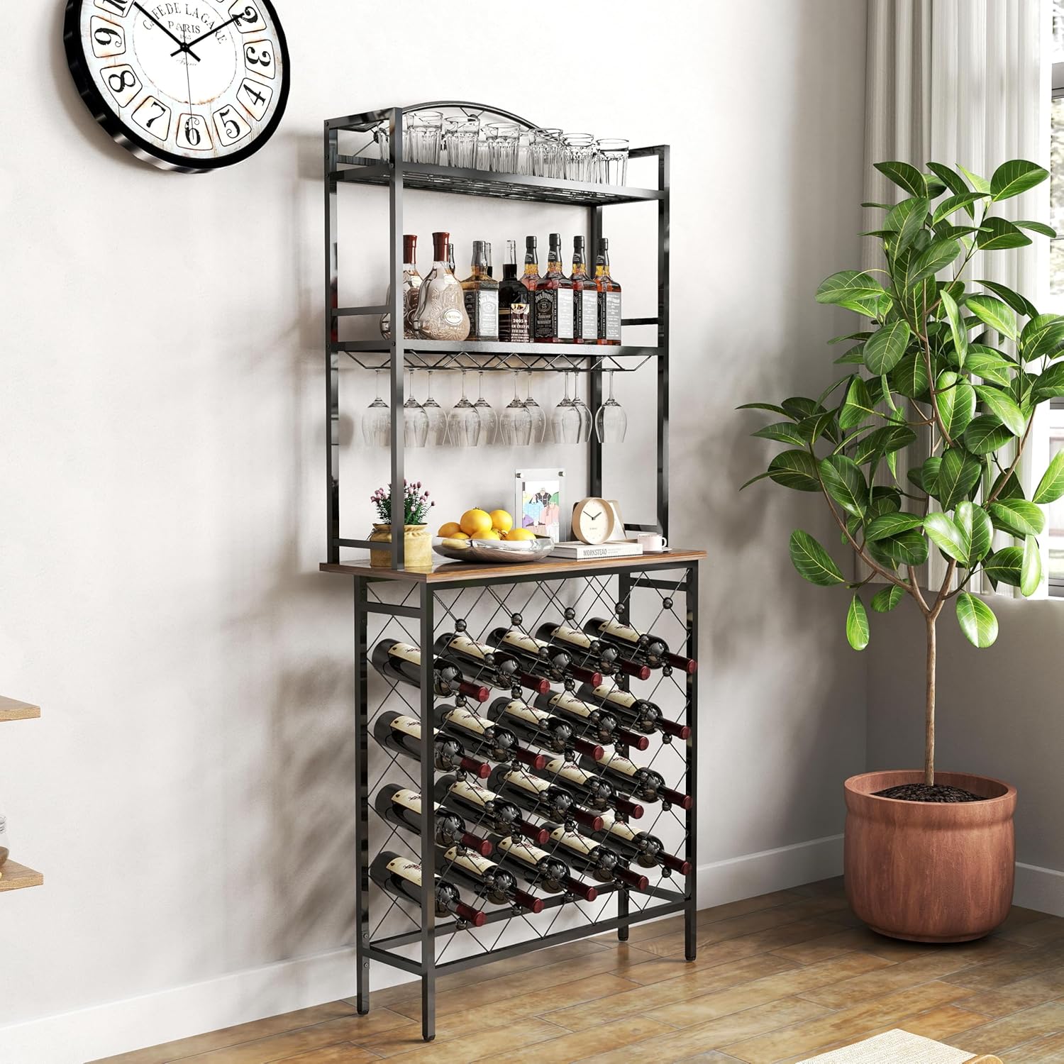 YAFF 3-Tier Wine Rack Bar Table with Storage 1