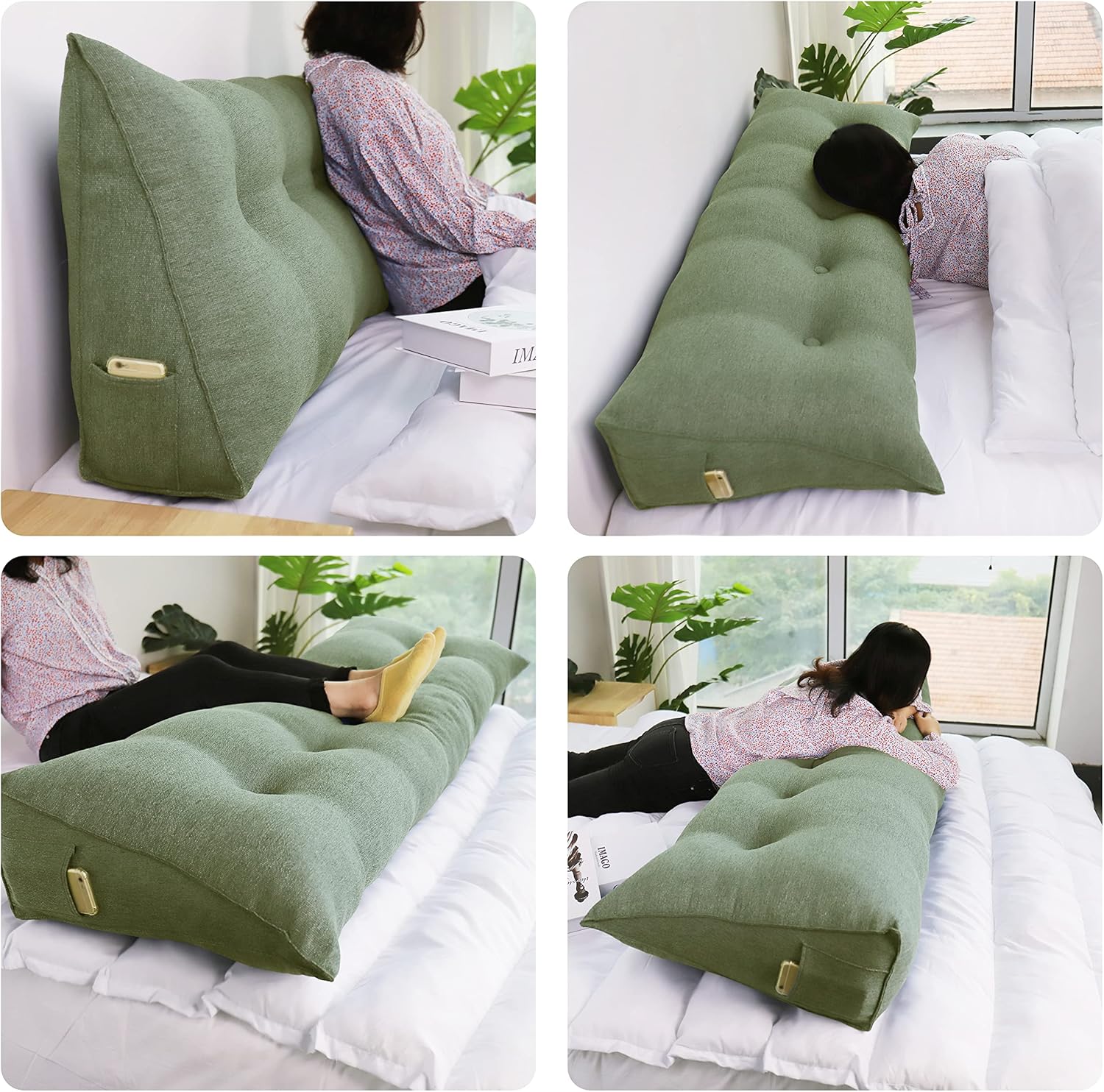 Homecozy Wedge Headboard Pillow for Reading and Bed Rest