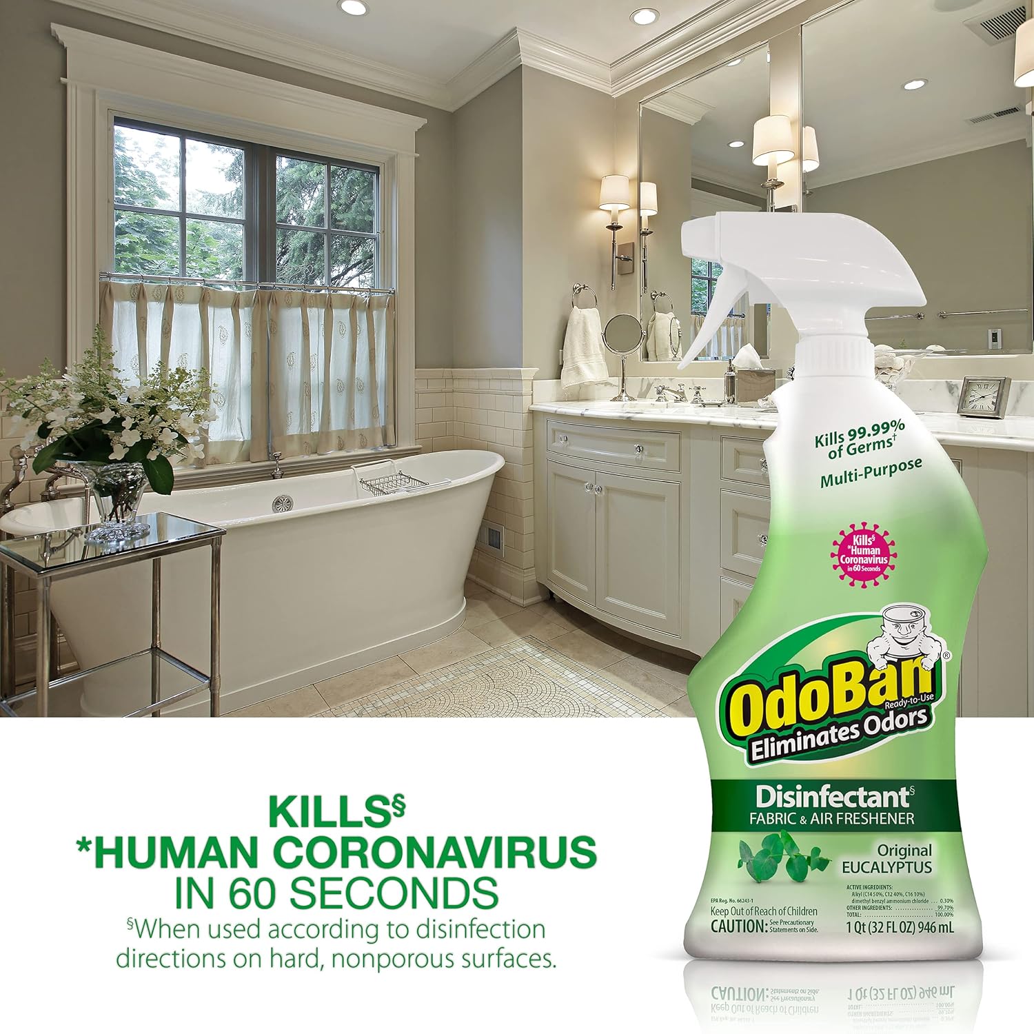 OdoBan Ready-to-Use Disinfectant with Eucalyptus Scent 32 Ounce