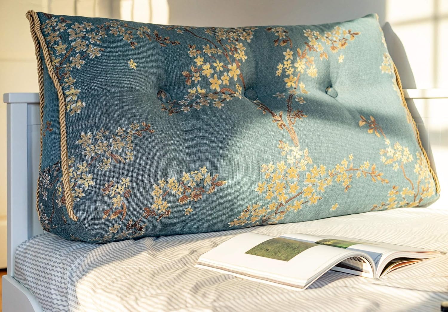 WOWMAX Wedge Pillow Headboard Lake Blue