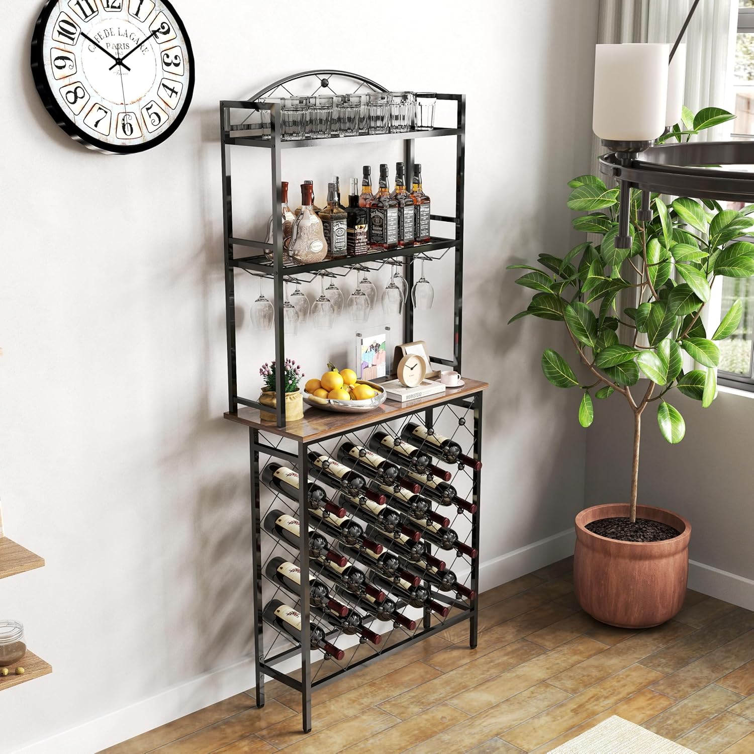 YAFF 3-Tier Wine Rack Bar Table with Storage 1