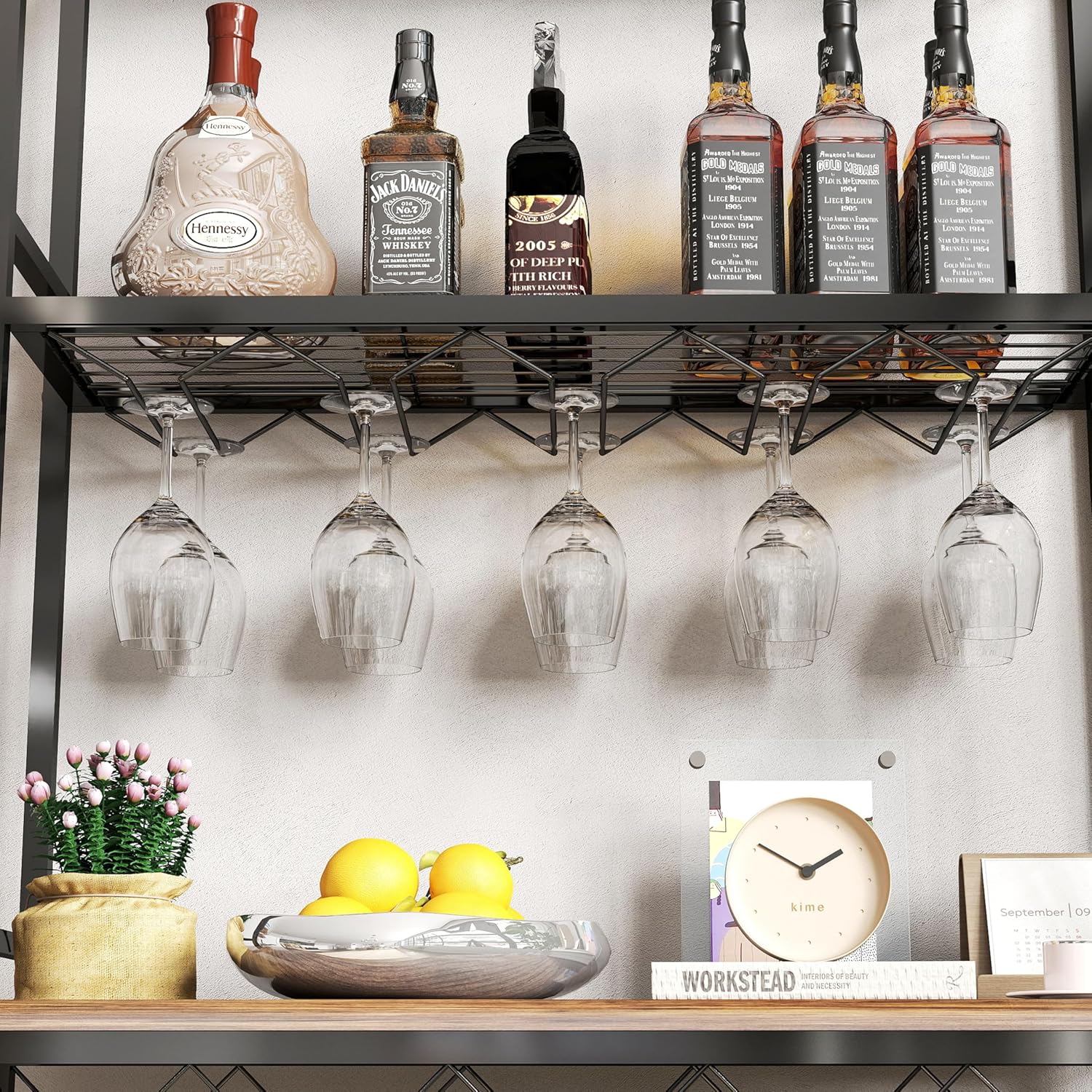 YAFF 3-Tier Wine Rack Bar Table with Storage 1