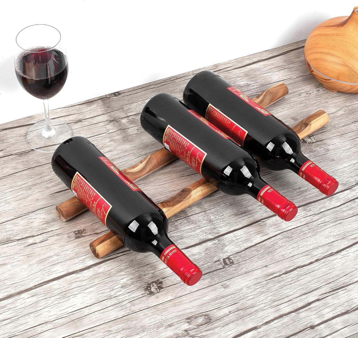 Ironwood 28985 Acacia Wood Wine Rack Bottle Holder
