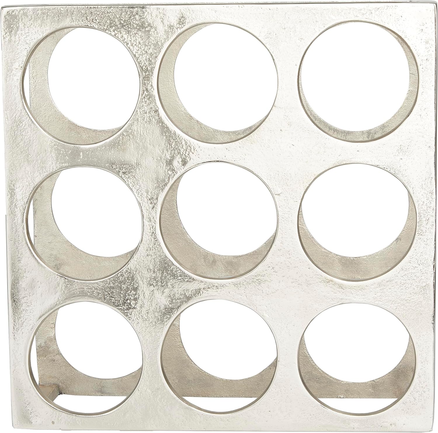 Deco 79 Novogratz 9 Bottle Wine Rack Silver 1