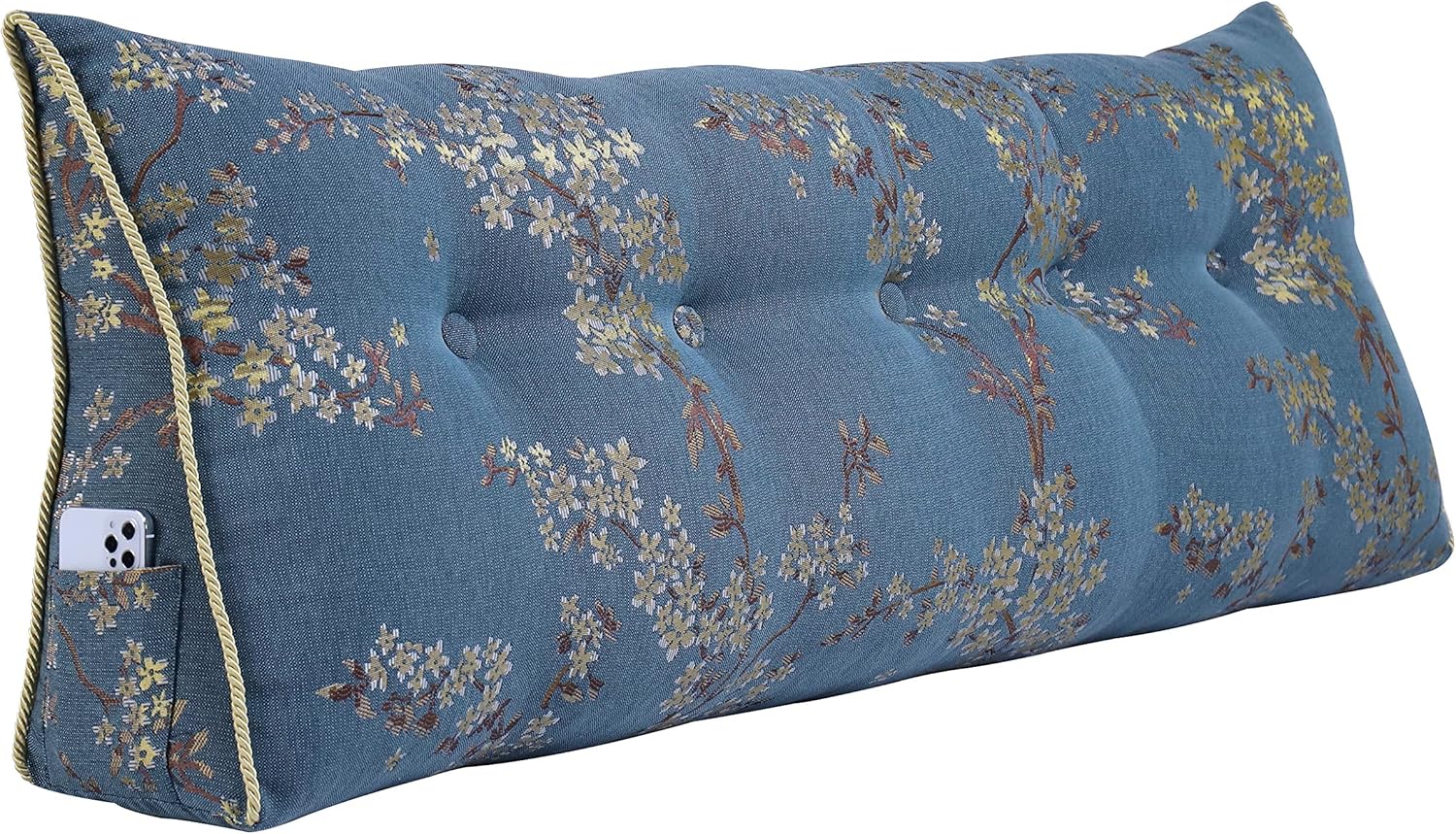 WOWMAX Wedge Pillow Headboard Lake Blue