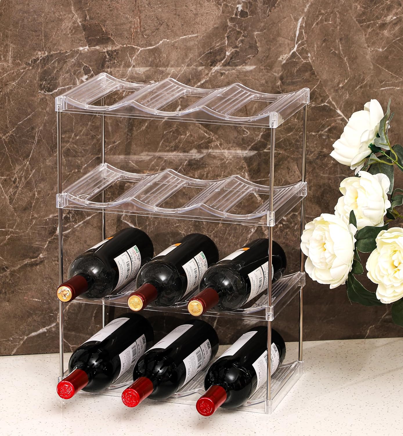 IEEK 3 Tier Wine and Water Bottle Holder