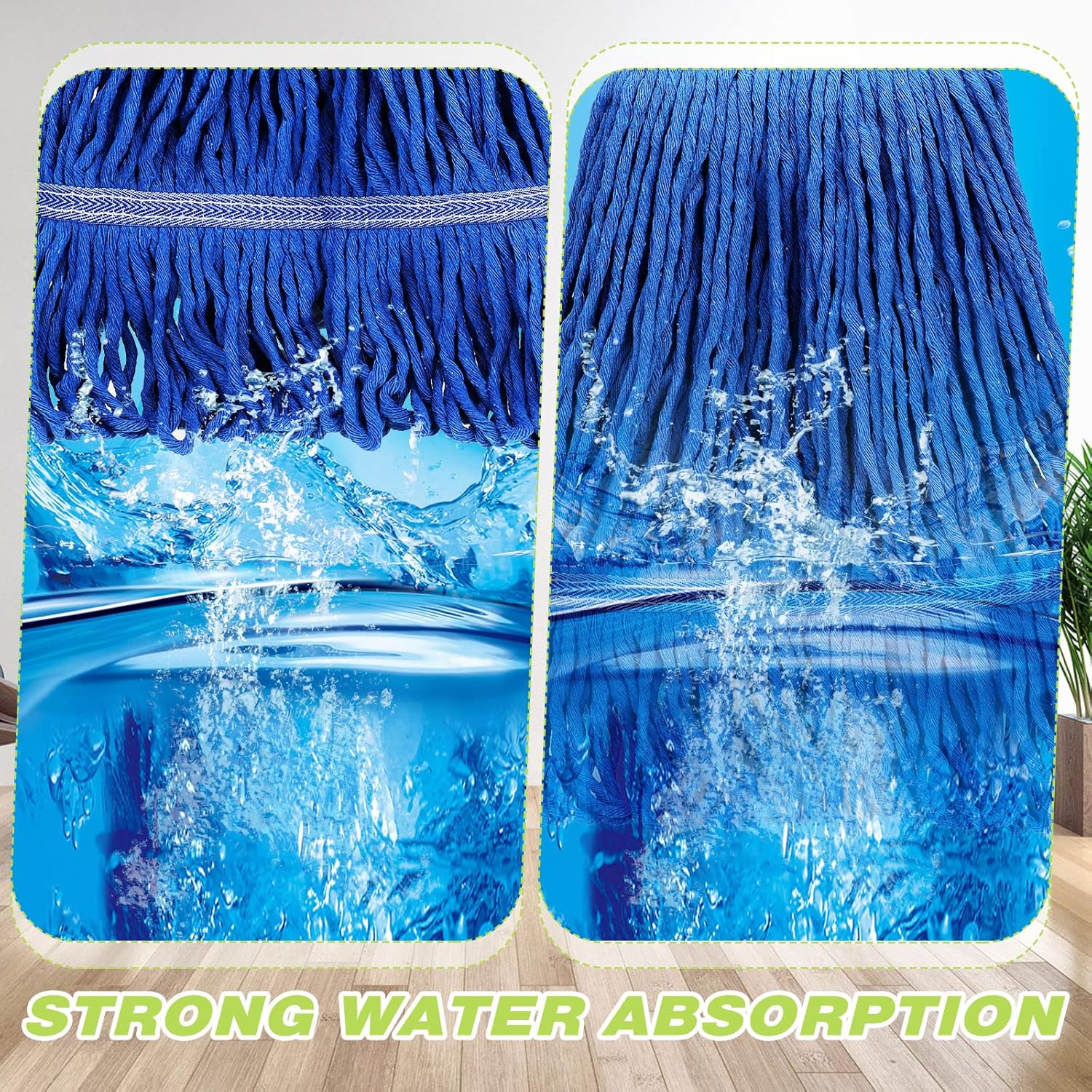 20-Pack SEEWEY Wet Mop Head Refills for Commercial and Home Use