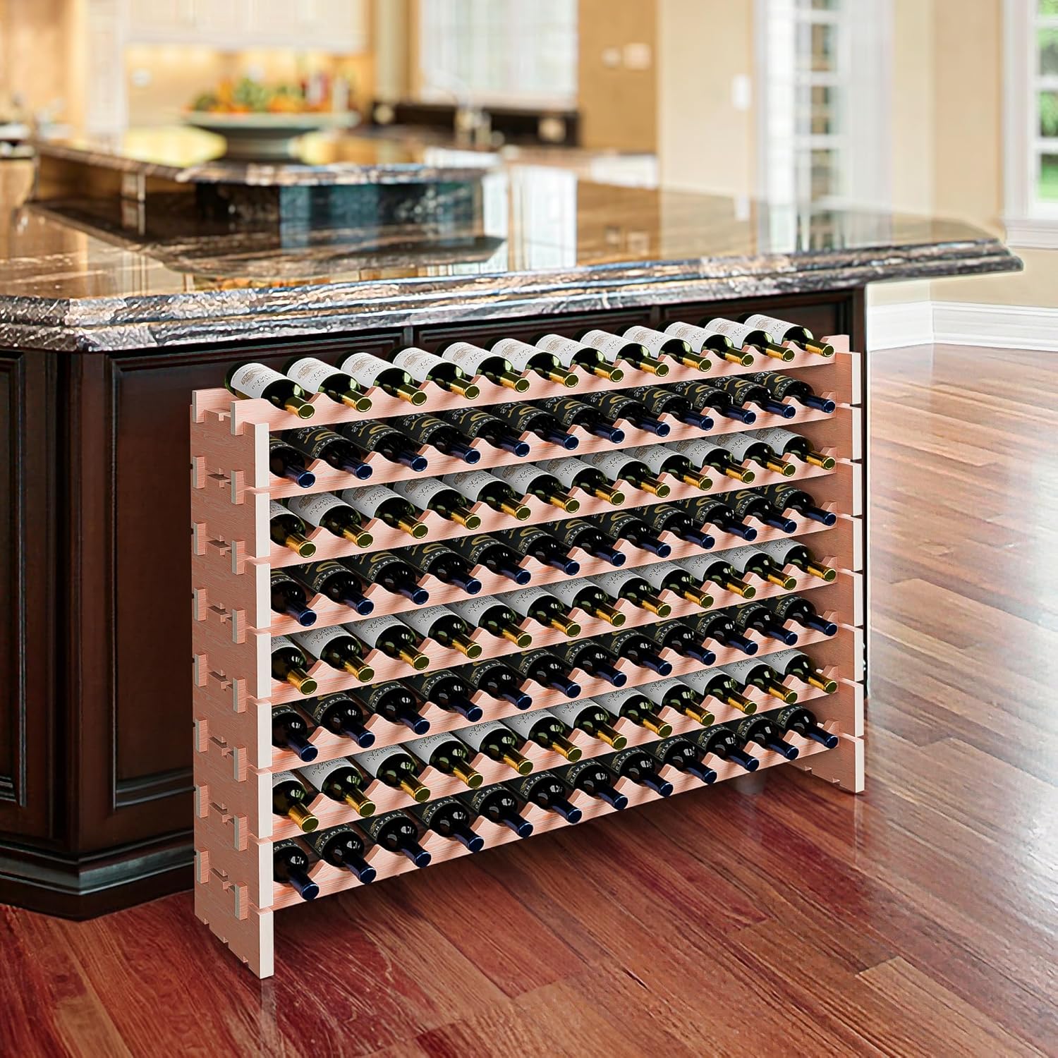 LEMY 8-Tier Freestanding Wine Rack 96 Bottles