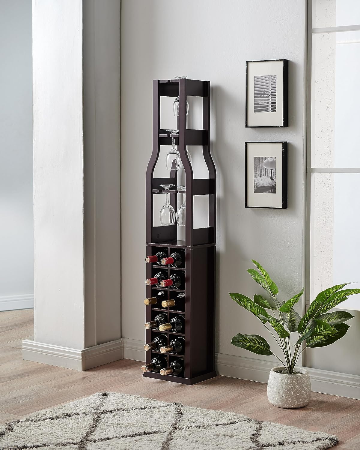 KB Designs Cherry Freestanding Wine Rack 12 Bottle Capacity