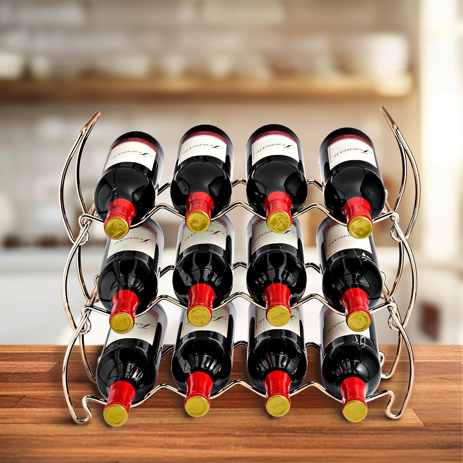 Sorbus 6-Tier Copper Wine Rack - 24 Bottle Storage