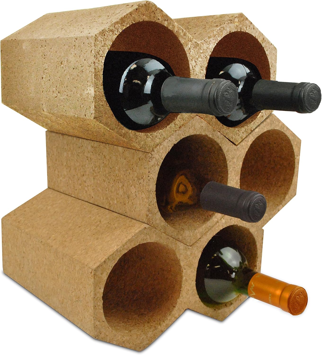 DII Portuguese Cork Wine Rack with 3 Bottle Capacity